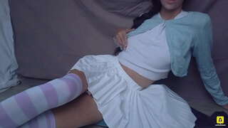 חמודה יפנית תלמיד כוס שמנת