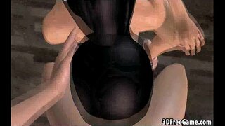 Mafana 3D babe hahazo avo roa heny niasa niaraka tao amin'ny efitra fandroana